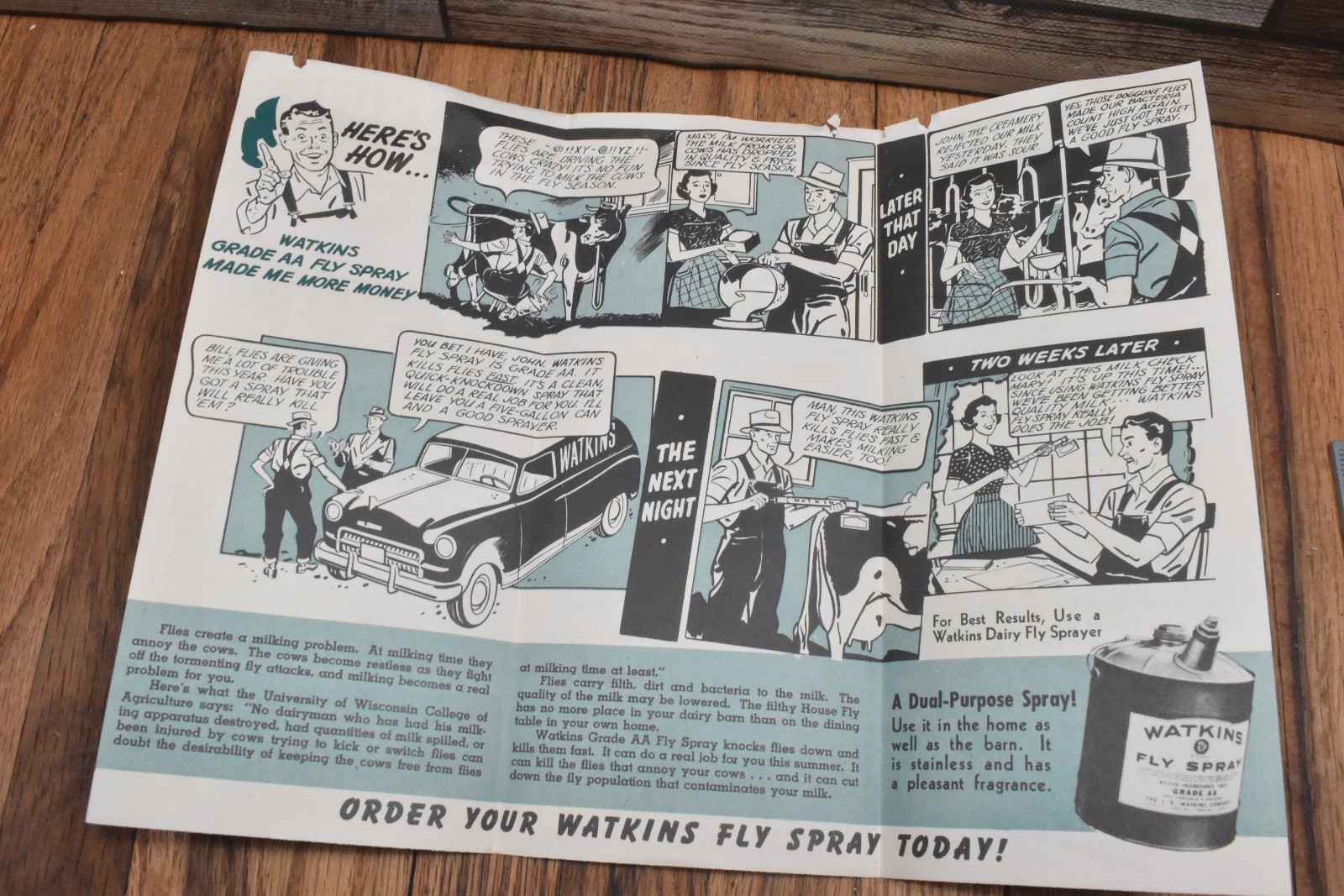 Vintage Watkins Fly Spray Livestock Farm Farming Advertising Sales Brochure