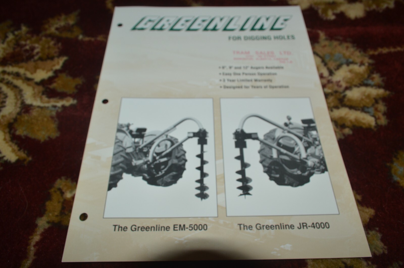Greenline Post Hole Diggers Brochure FCCA