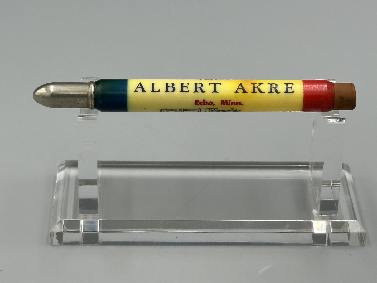 Vintage FARM TRUCK Corn Shelling Hauling BULLET PENCIL Advertise ECHO Minnesota