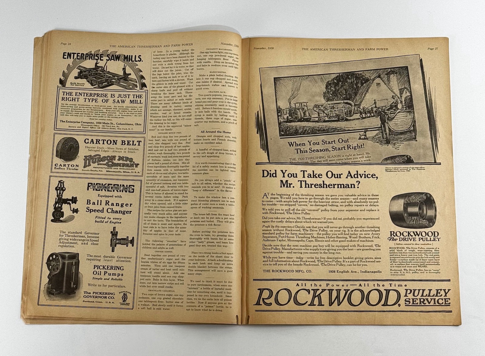 The American Thresherman & Farm Power MAGAZINE November 1920 MADISON, WIS.