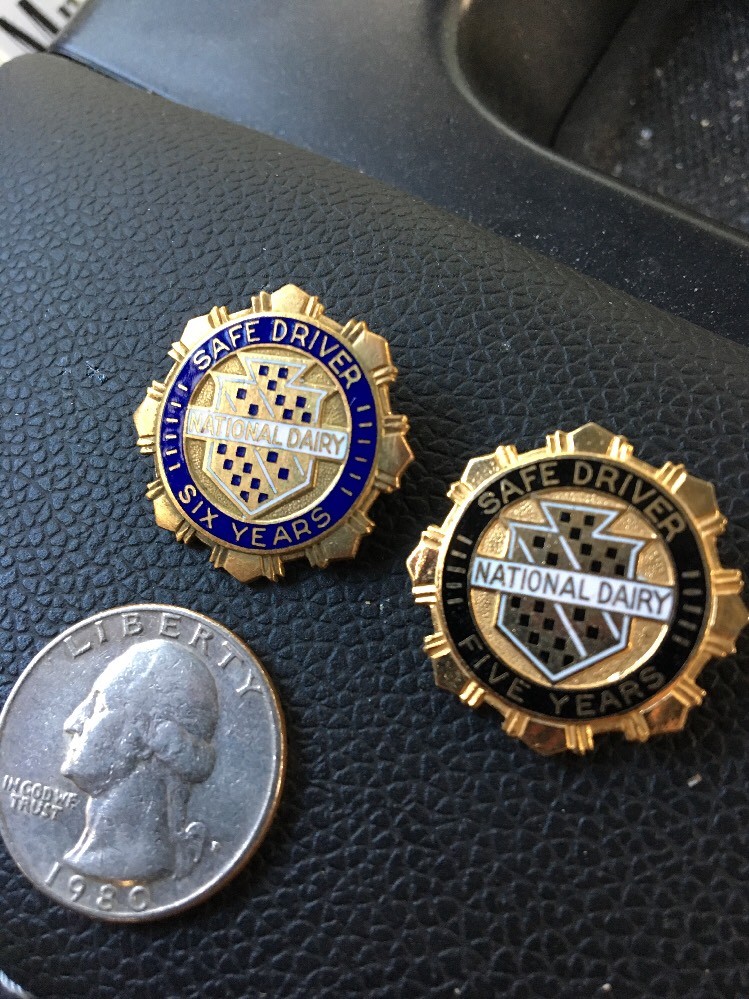 National Dairy 5 And 6 Years Safe Driver Award Pins (Milk Farm)