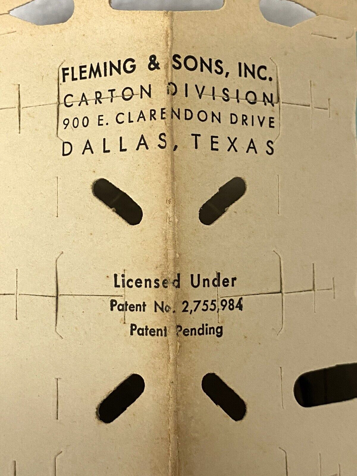 VINTAGE EGG CARTON,NEW OLD STOCK NOS,HANCOCK & HEFNER,ONE DOZEN 2×6,COLLAPSED,TX