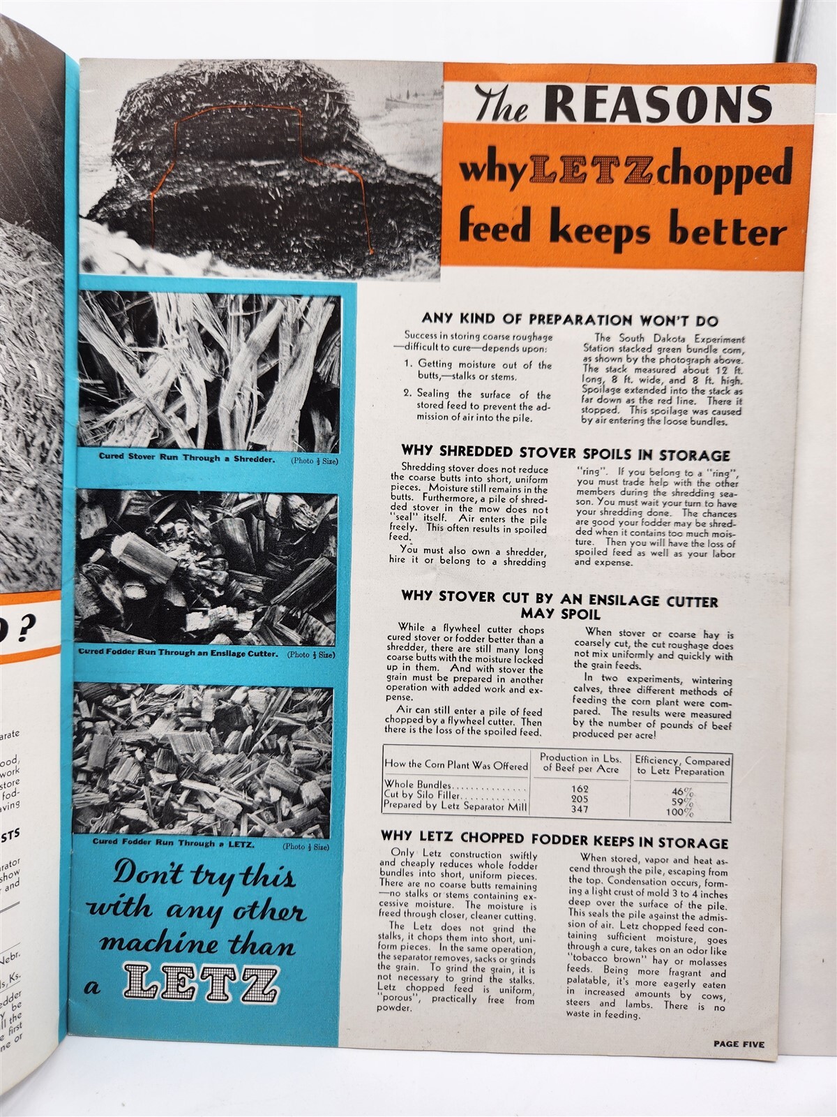 Letz Method to Chop & Store Shock Fodder Corn Live Stock Feed Pamphlet