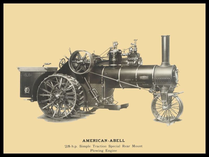 American Abell Simple Traction Engine New Sign – 18&Prime; x 24&Prime; USA STEEL XL Size