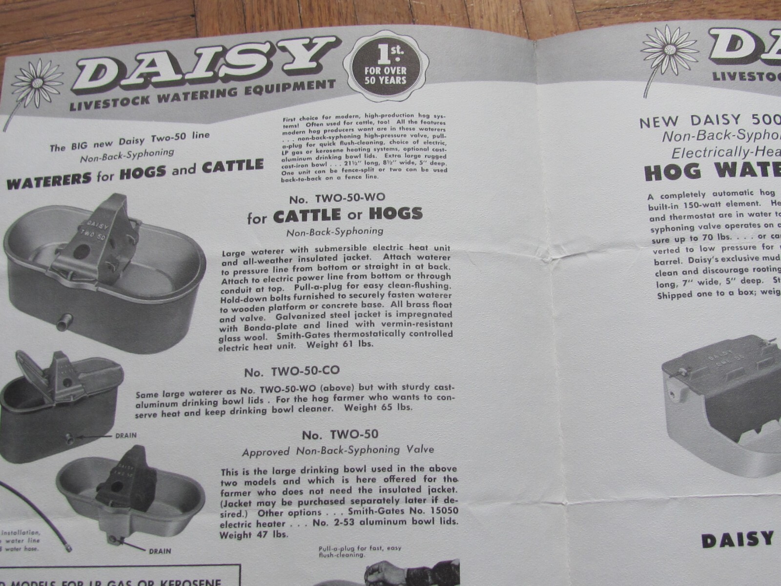 1960s ADVERTISING BROCHURE DAISY LIVESTOCK WATERER QUINN WIRE & IRON BOONE IOWA
