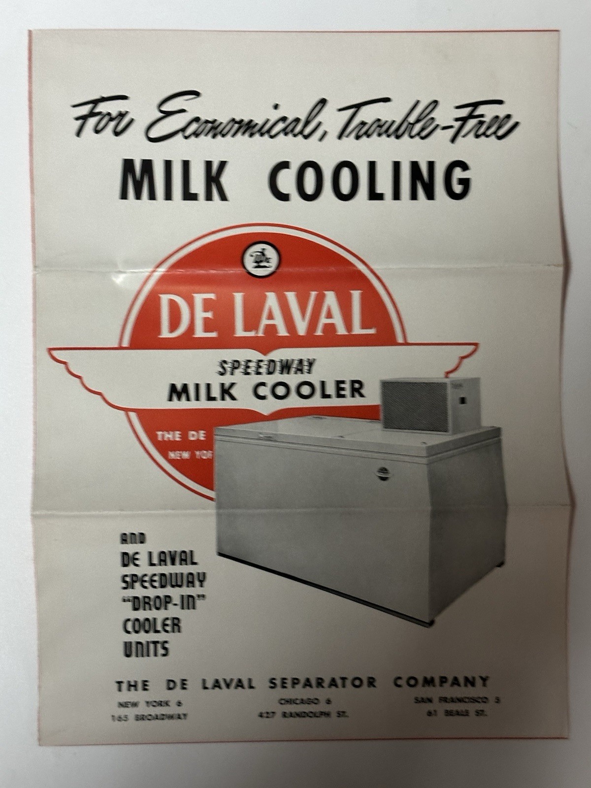 1949 De Laval Speedway Milk Cooler pamphlet (22A)