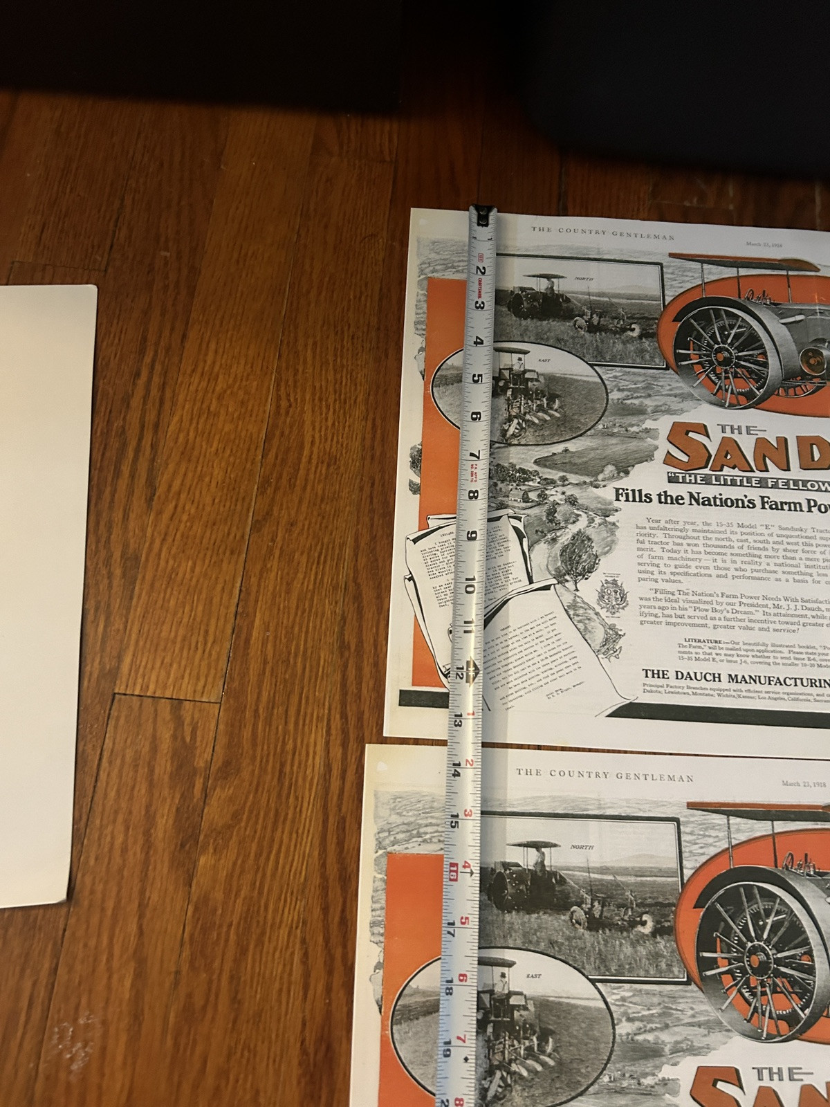 Vintage Advertisement 3x Sandusky Tractor “the Little Fellow With The Big Pull”