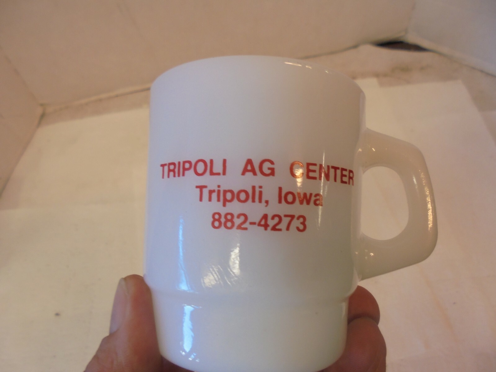 white glass coffee mug tripoli ag center tripoli iowa oven proof