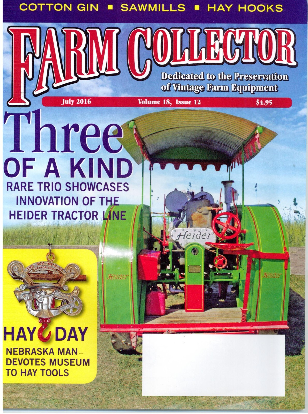 Sawmill Evolution, Heider Tractor, Van Winkle Cotton Gin, Hay Hook & Tools