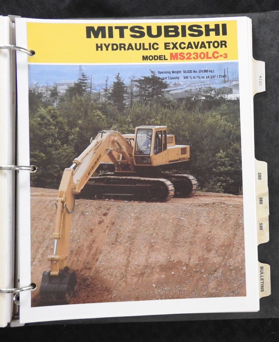 c.1980 Mitsubishi Excavator Sales Catalog Manual MS 070 120 180 230 280 380 580