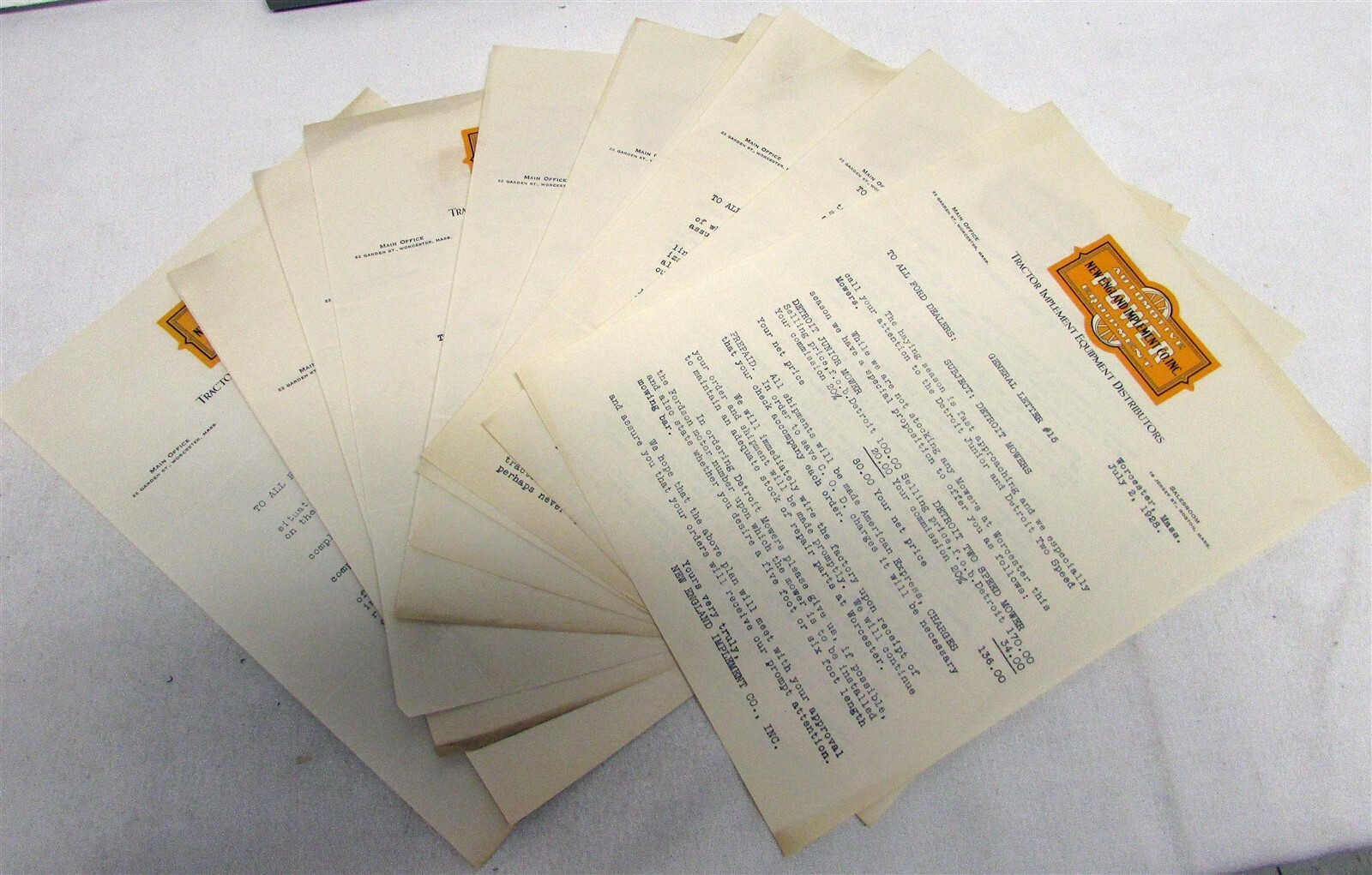 1928 Ford Original General Dealer Letters Pricing Info Specifications Sheets