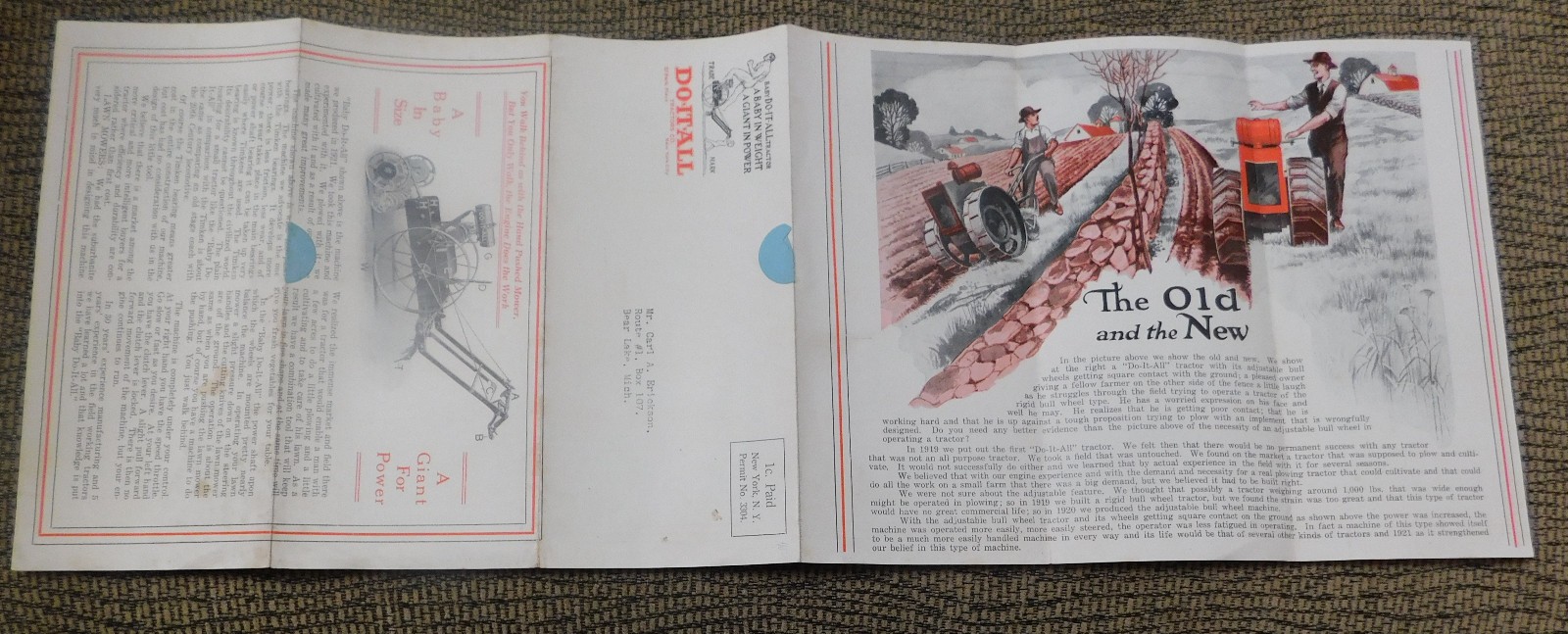 1920&rsquo;s Do-It-All Tractor Brochure Pamphlet *Very RARE*