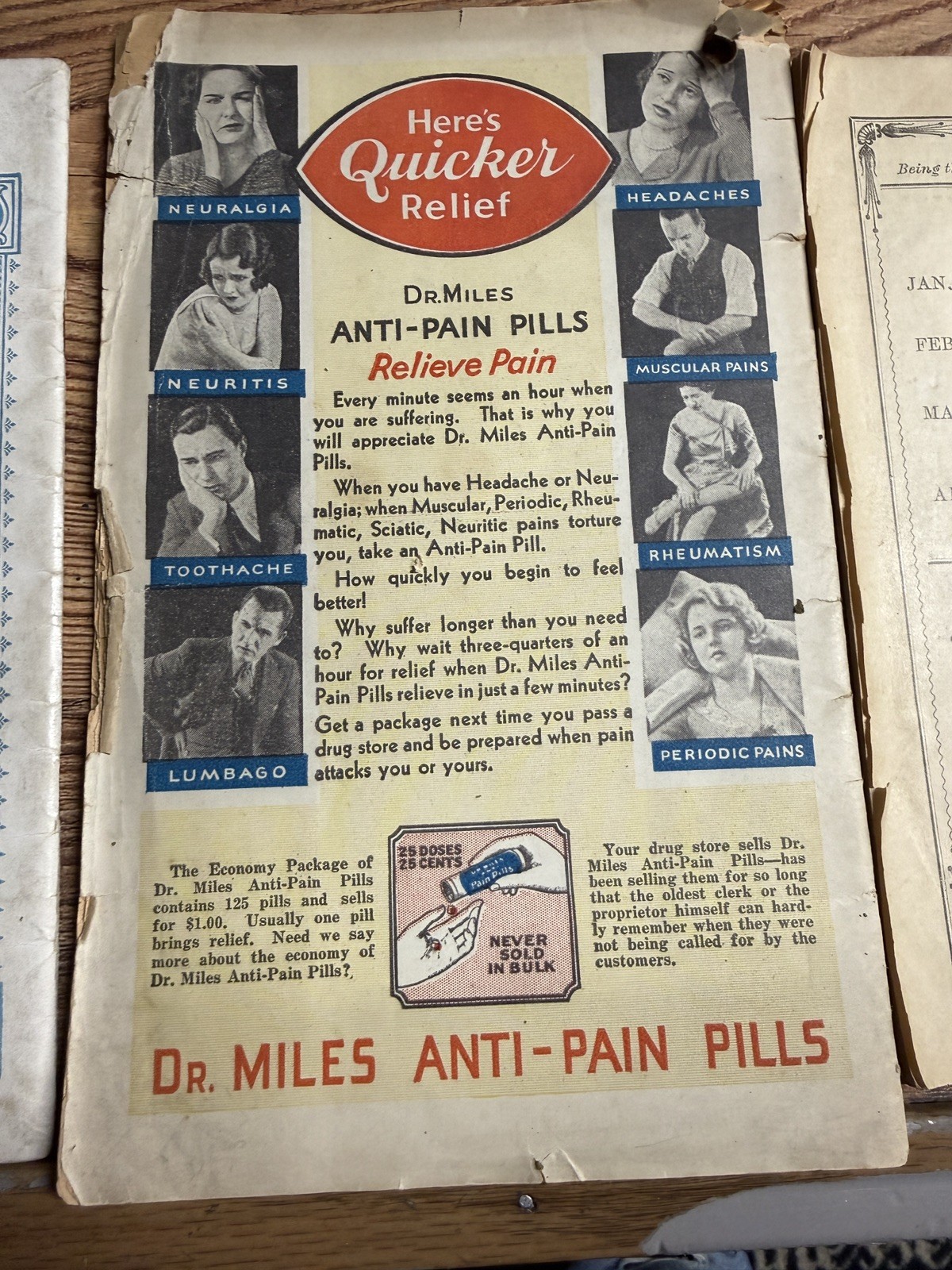 3 ANTIQUE ALMANACS. 1929,1934 and 1937. See photos
