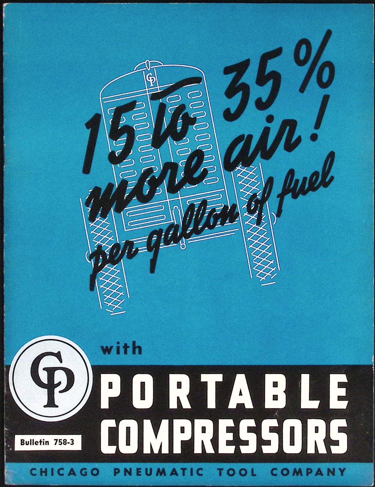 1946 Portable Compressors Bulletin 758-3 Chicago Pneumatic Tool Co Brochure