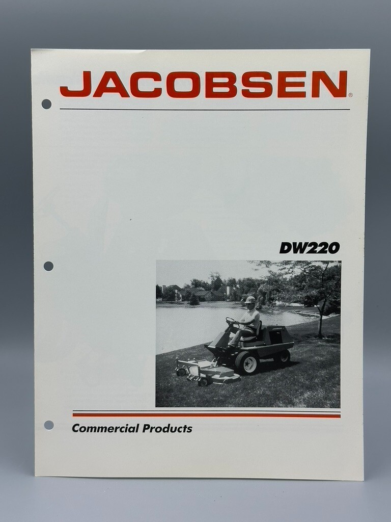 Vintage JACOBSEN Commercial Lawn TRACTOR MOWER CR50 DW220 Advertising Brochure