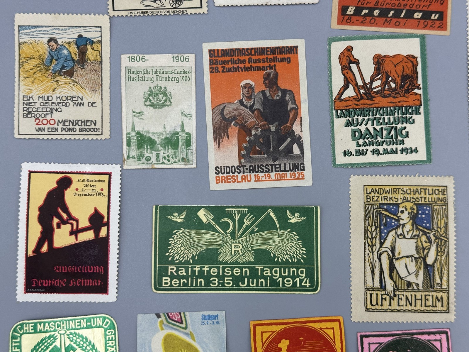 Antique GERMAN FARM EXPO Agricultural Advertising POSTER STAMP Cinderella