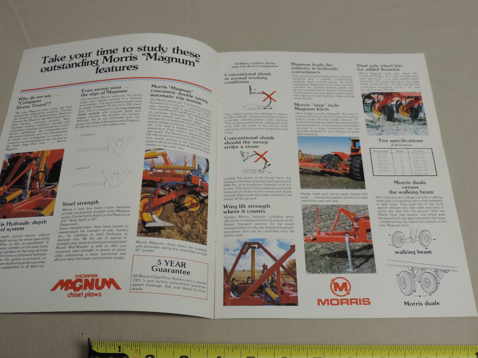 Morris MAGNUM chisel plow tillage sales brochure 8pg ORIGINAL farm equipment