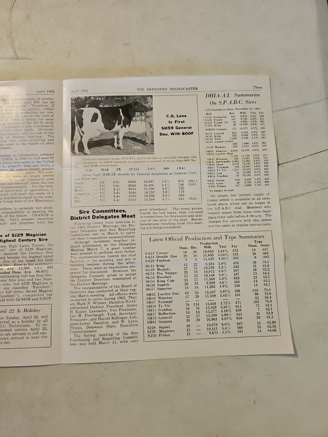 THE BREEDERS&rsquo; BROADCASTER April 1962 CATTLE S.P.A.B.C. BREEDERS NEWSLETTER