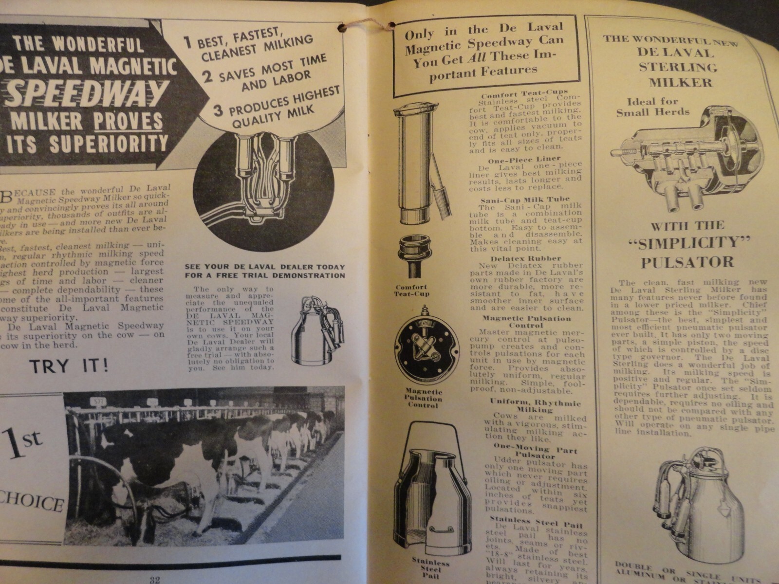 1941 DE LAVAL HANDY REFERENCE YEARBOOK DAIRY FARM SEPARATOR MILKER ARCADIA WI