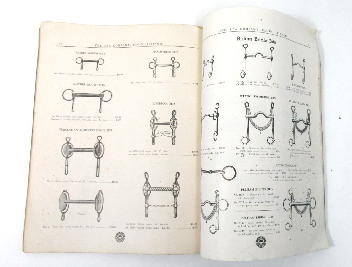 VINTAGE 1930&rsquo;S HORSE EQUIPMENT CATALOG LEA COMPANY ELGIN ILLINOIS EQUIPMENT