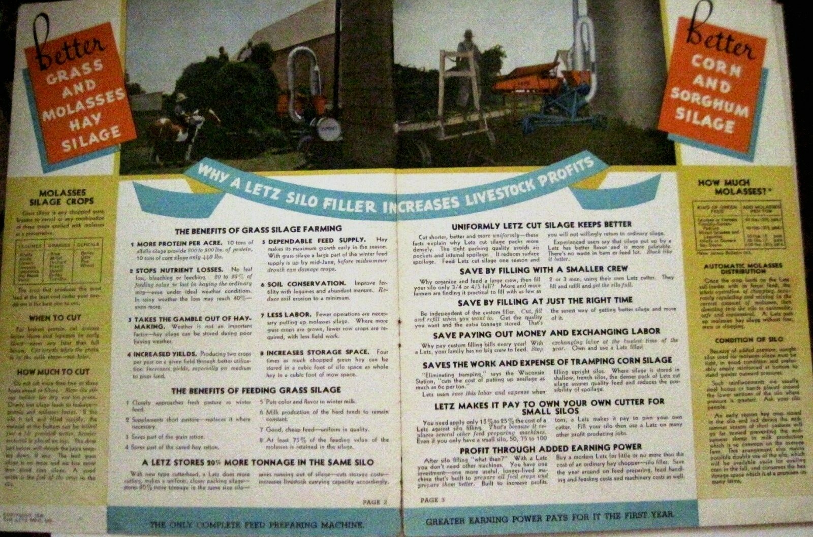 1939 Catalog « Letz » Farm Equipment w/ (4) Pamphlets – Describes Cows Stomach *