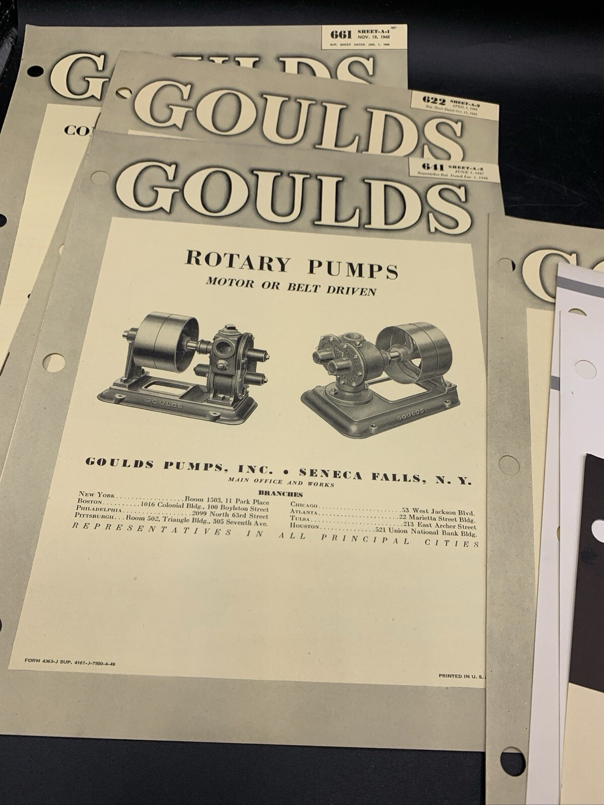 Large Lot 1940’s Goulds Pumps Sales Brochures-Install-Maintenance-Price Lists