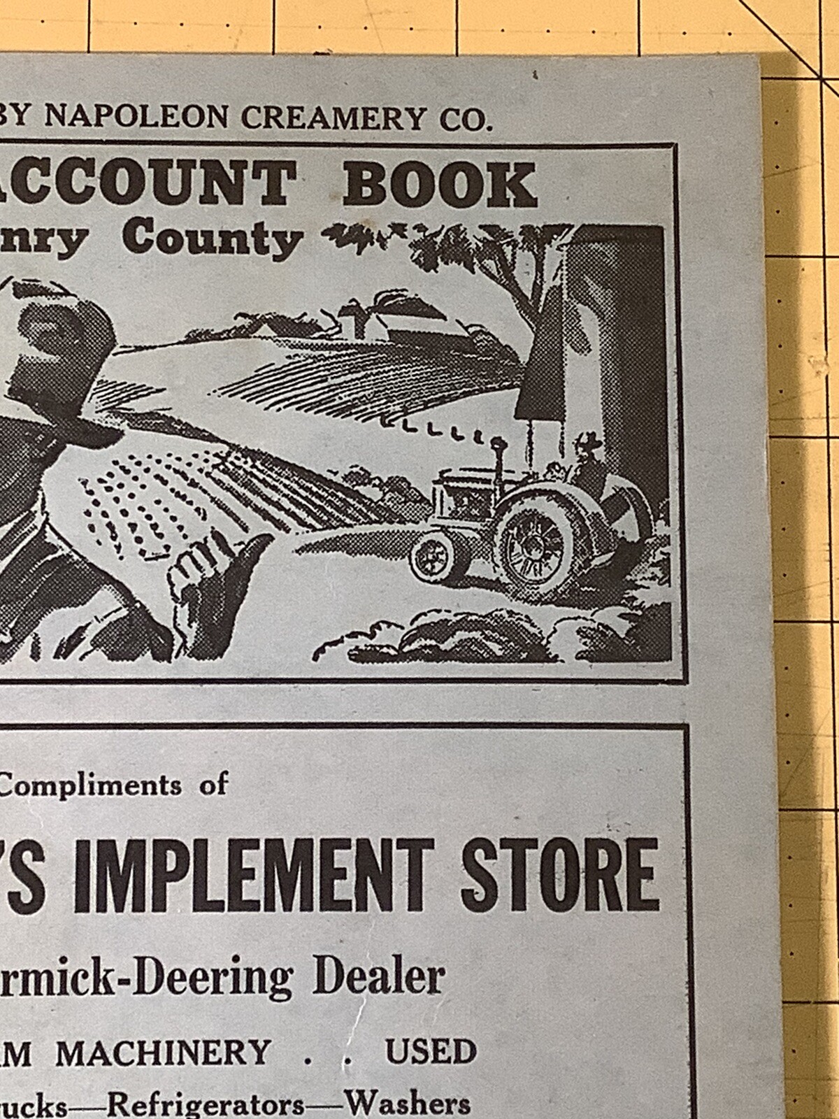 Vintage Farm Account Book L.S. Dunbars Implement Store Napoleon Ohio INV-P1127