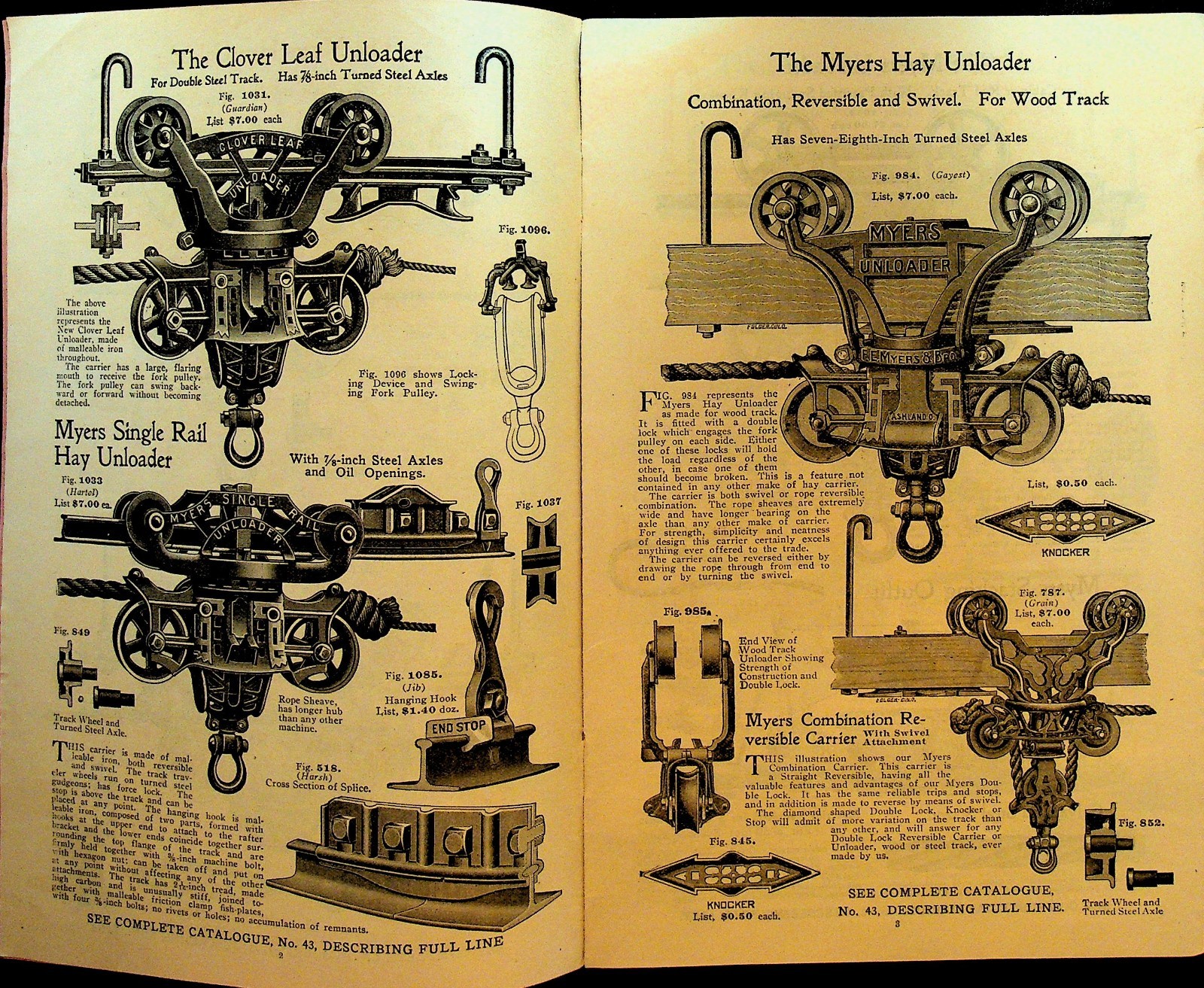 FE Myers & Bro Ashland Pump & Hay Tool Works Catalog ca 1910 Myers Faultless