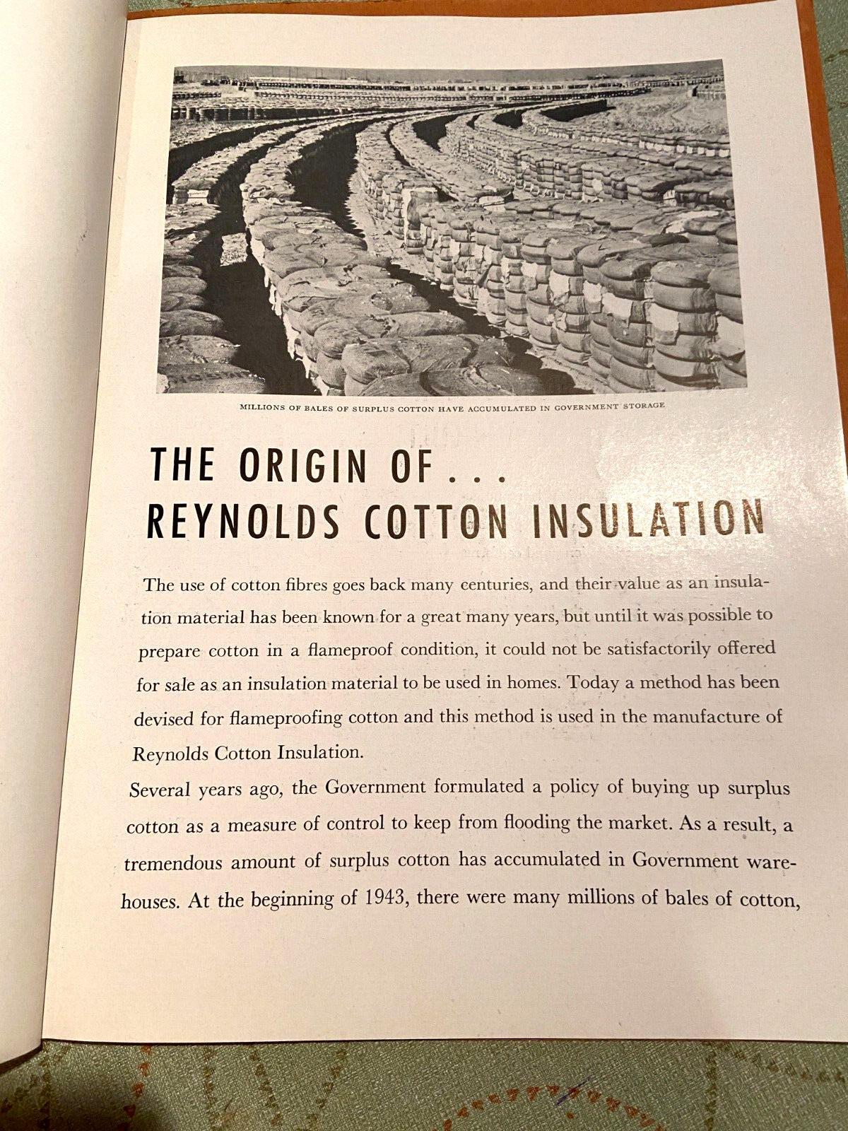 1943 REYNOLDS COTTON INSULATION ASSOCIATION SALES MANUAL GENERAL ELECTRIC SUPPLY