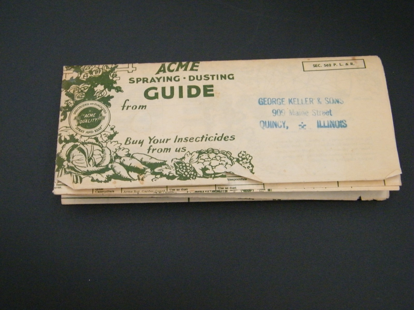 Vintage 1960&rsquo;s-70&rsquo;s Acme Spraying Dusting Guide For Gardens & Lawns Brochure