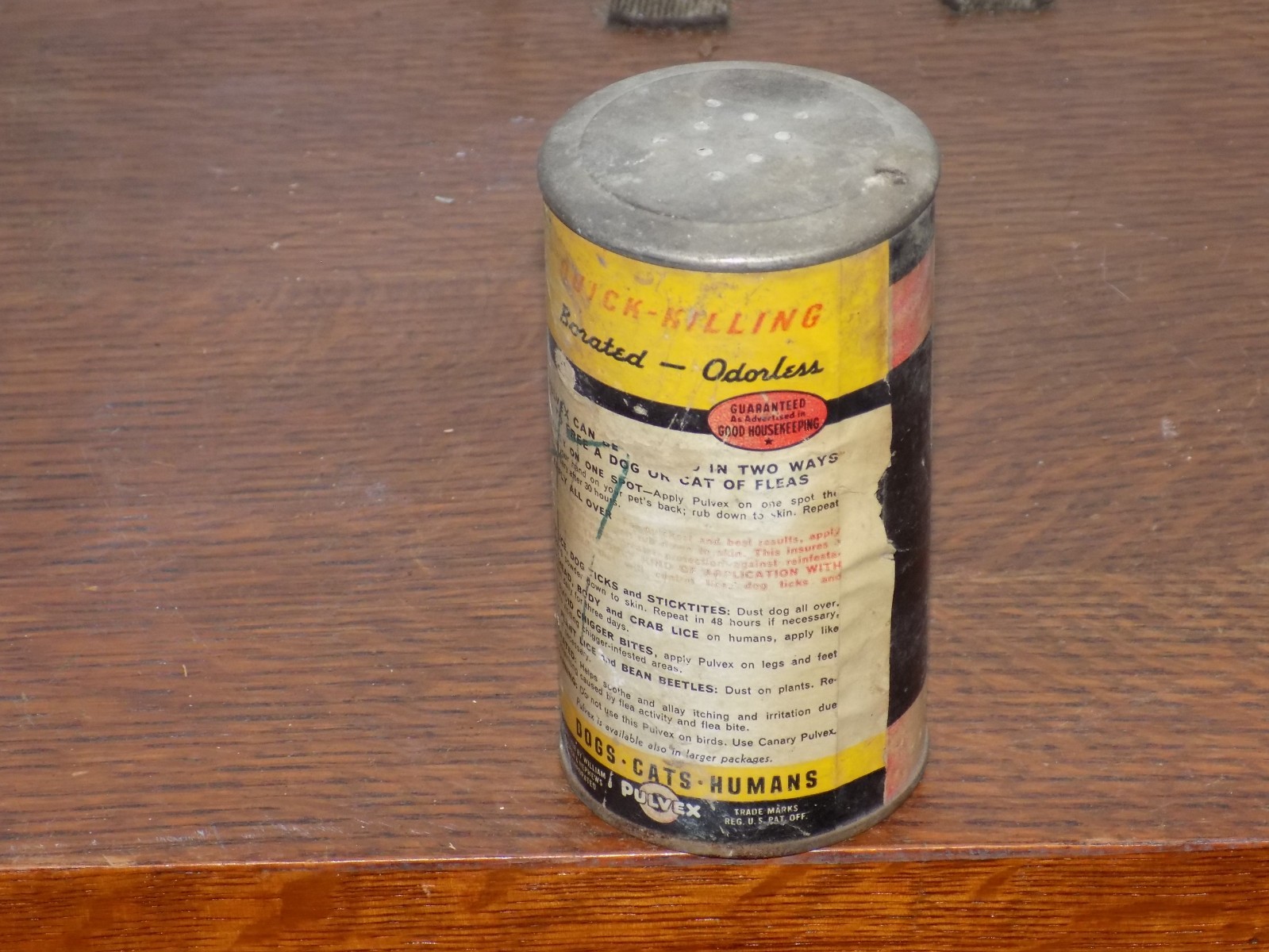 Vintage Pulvex Flea Powder EMPTY Cardboard 3 3/5 ounces Container