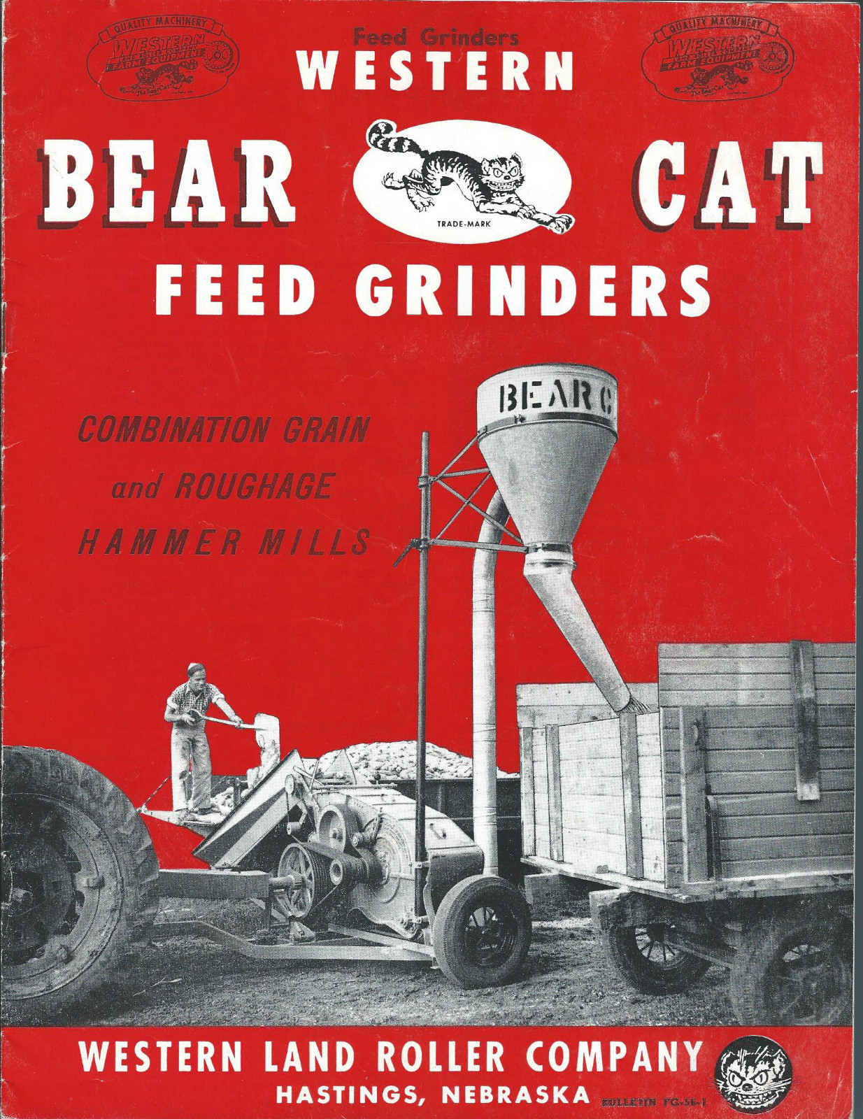 Farm Equipment Brochure – Western Bear Cat – Feed Grinder – c1954 (F4201)