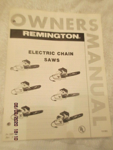 vintage Remington Electric Chain Saws Assembly troubleshooting owners manual