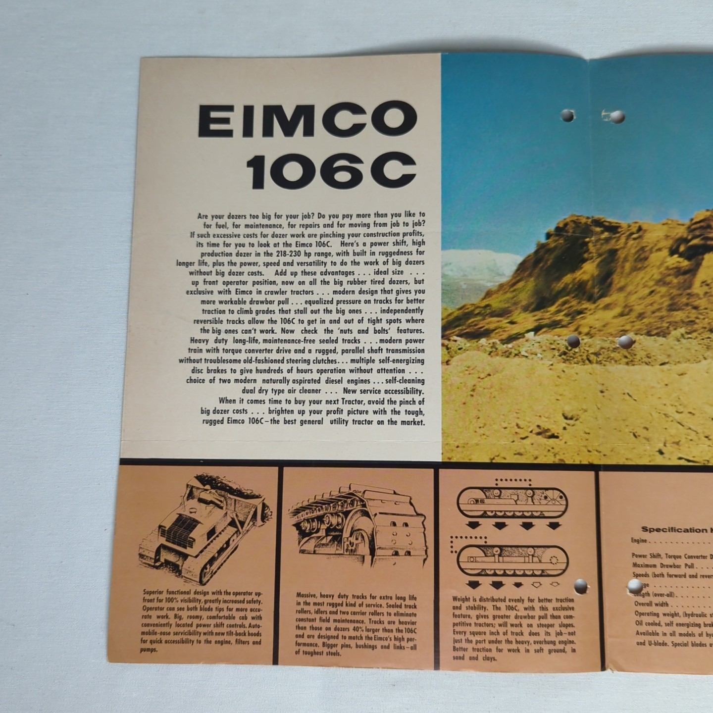 Eimco 106C power shift, high production dozer Brochure