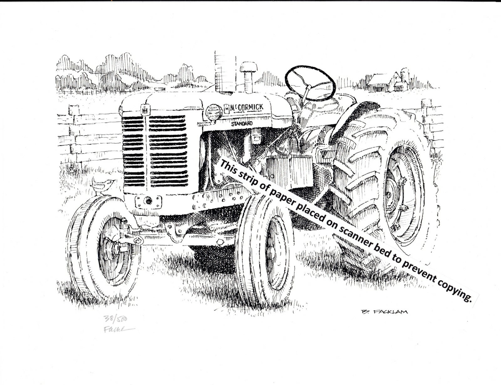 McCormick Standard Farm Tractor ~ Pen & Ink Print