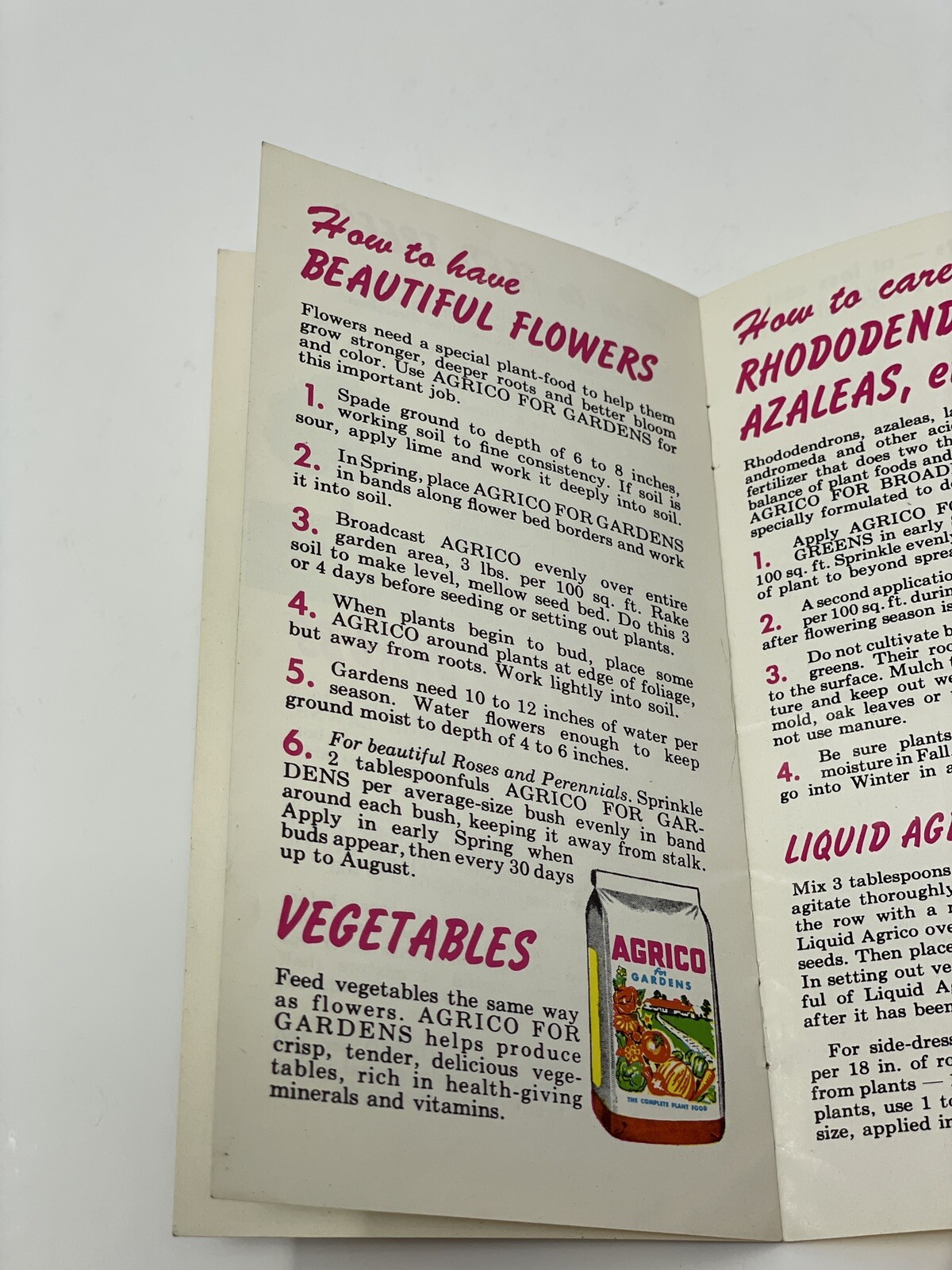 Beautiful 1940s Agrico Fertilizer Brochure – Lawn & Garden – Bold Color
