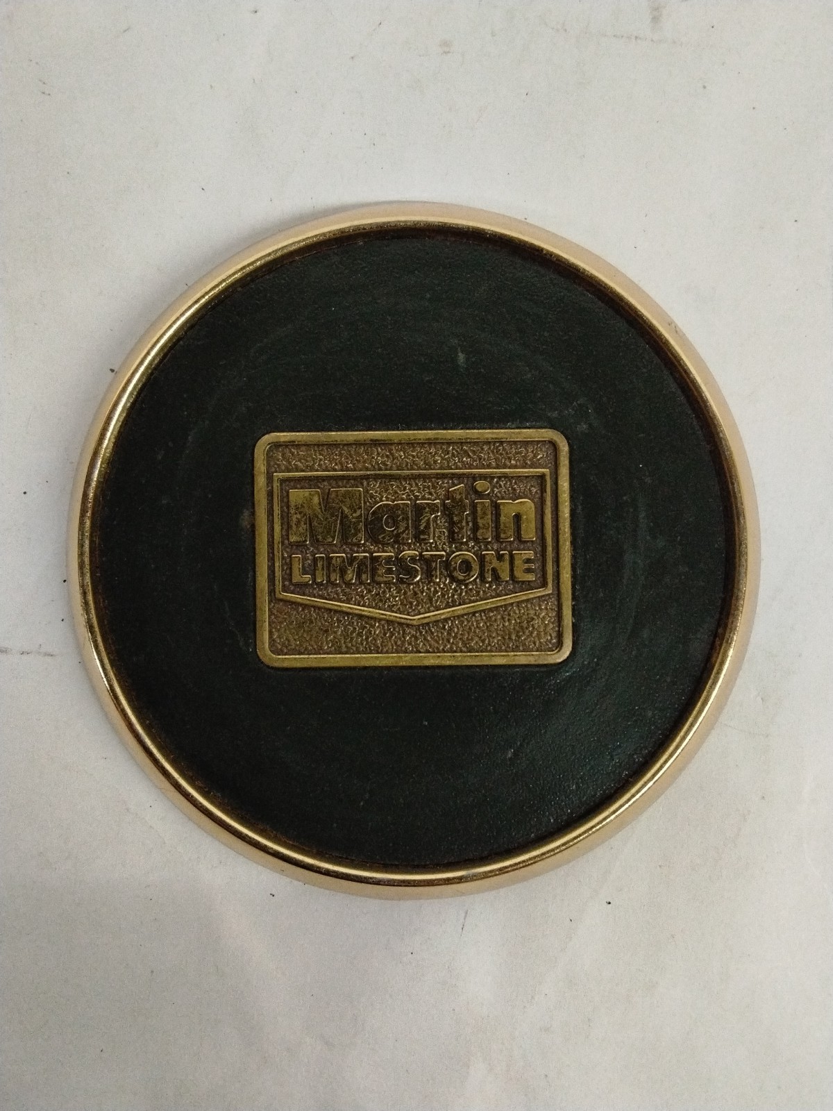 Vintage Martin Limestone Metal Coaster Blue Ball, Gap, New Holland PA