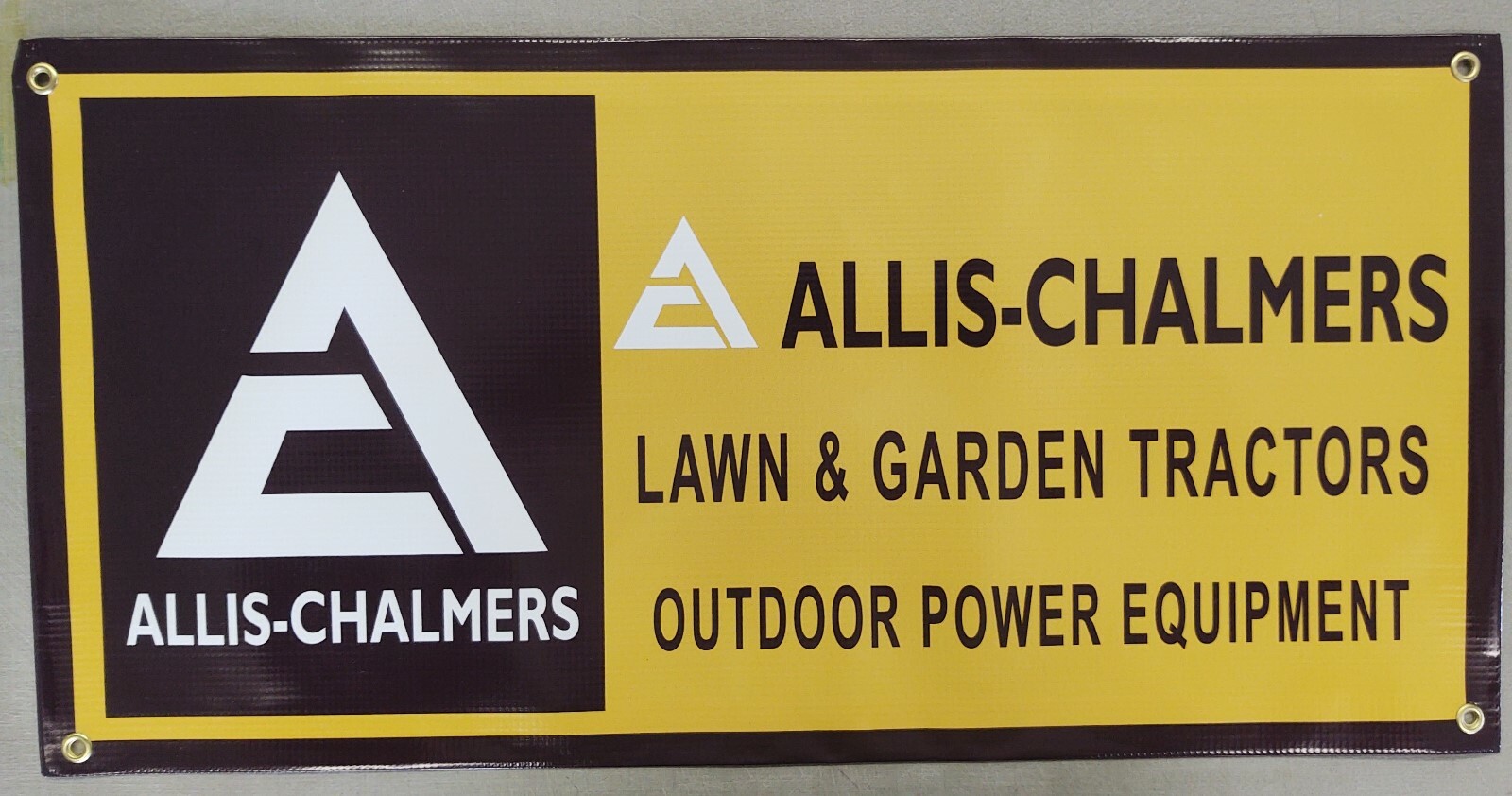 ALLIS-CHALMERS LAWN & GARDEN TRACTOR BANNER- (OUTDOOR POWER EQUIP.) 24&Prime; X 12&Prime;