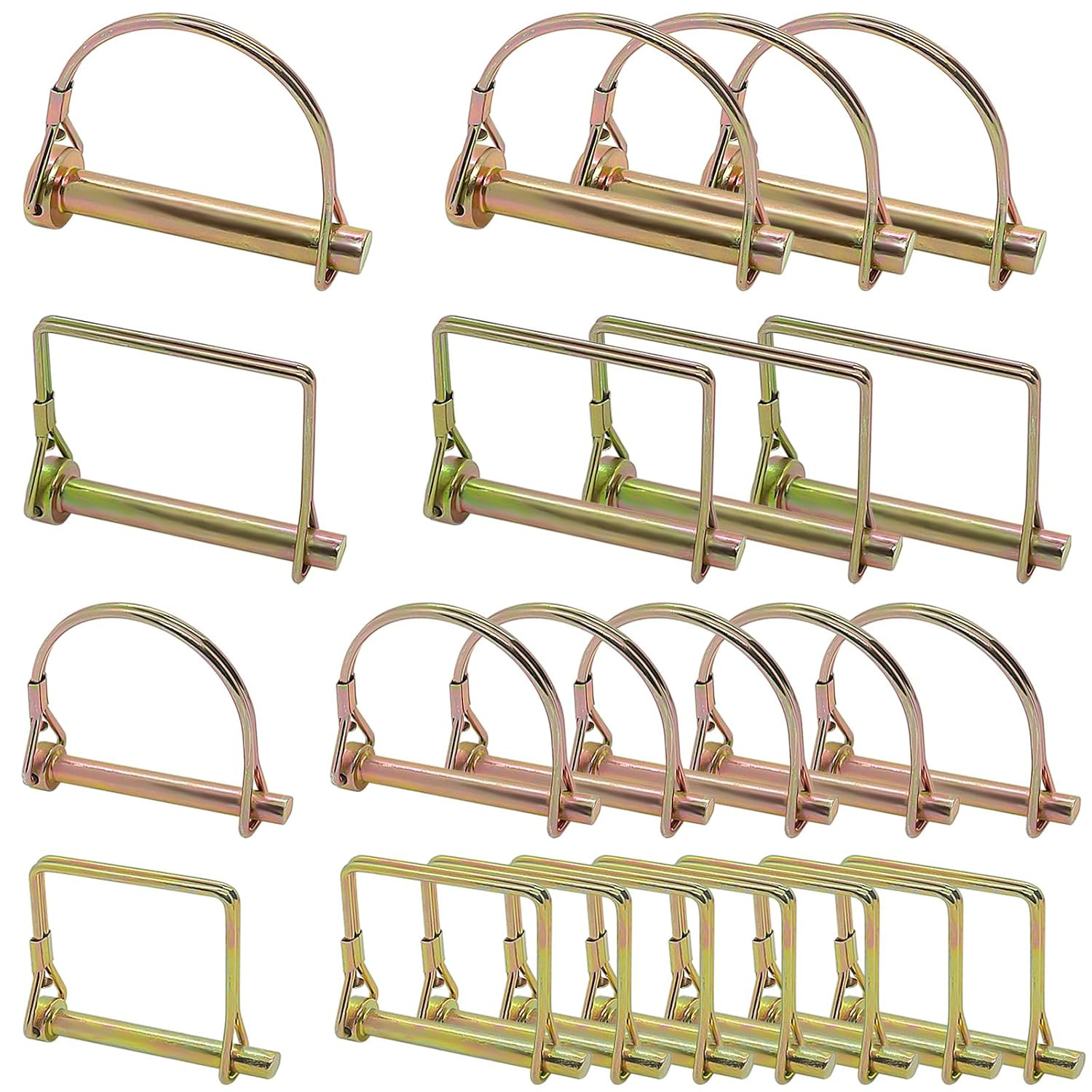 22 Pcs Shaft Locking Pin in 1/4&Prime;, 5/16&Prime; and 3/8&Prime; Diameter in 2 Shapes of Square