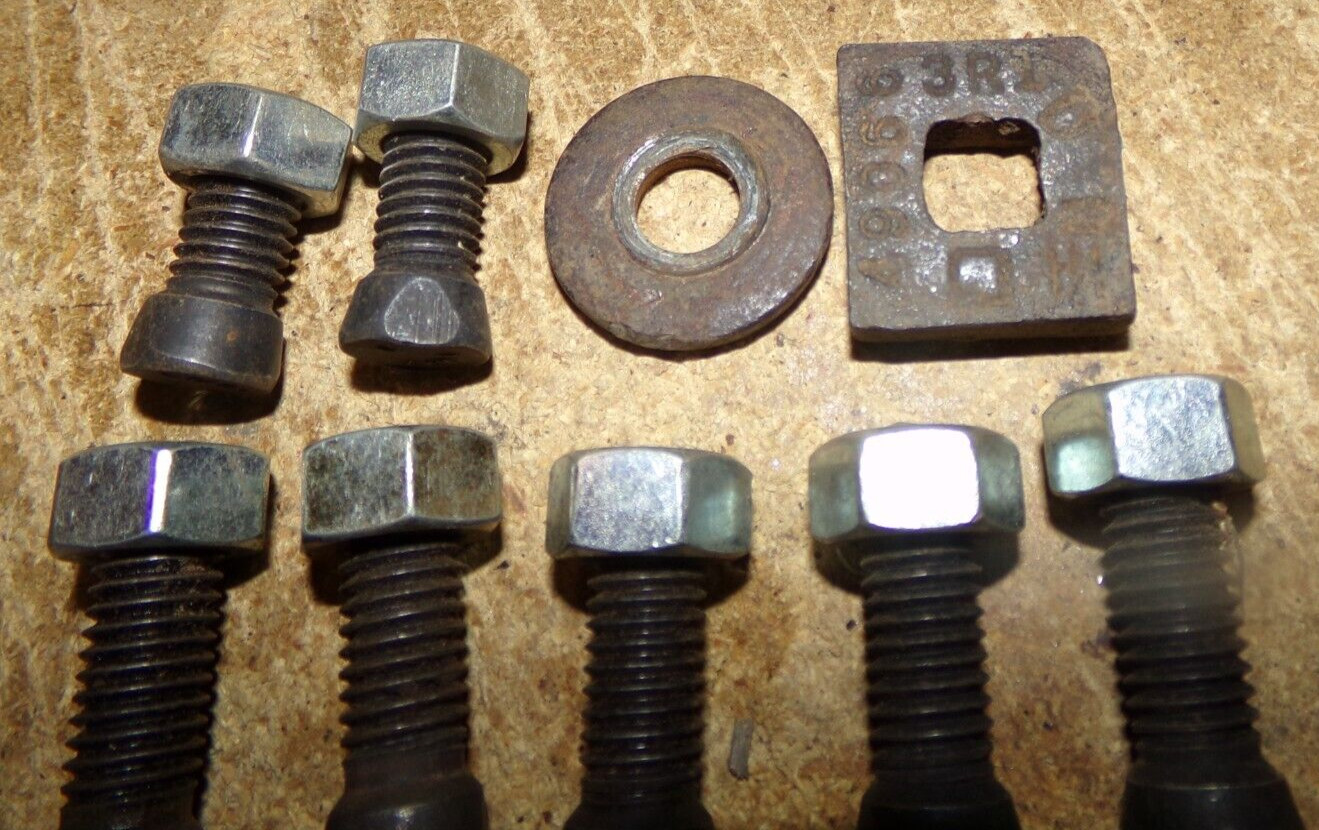 12-lot vintage assorted size cultivator shovel bolts + spacers good used