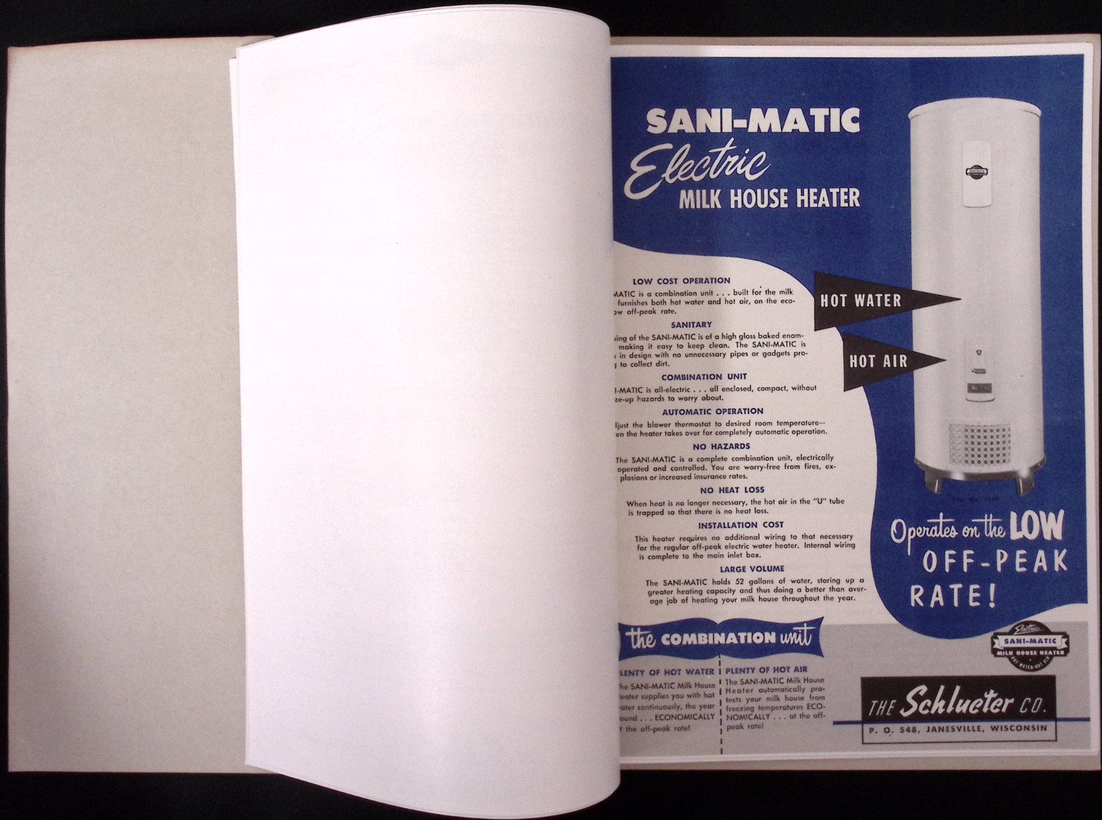 1952 Sani-Matic Washing Sterilizing Equipment for Dairy Plant & Farm Schlueter