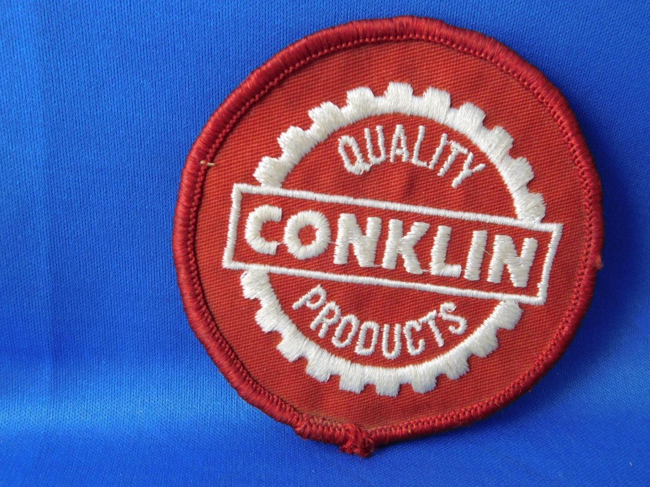 CONKLIN QUALITY PRODUCTS HAT PATCH VINTAGE FARM AGRICULTURE ADVERTISING BADGE