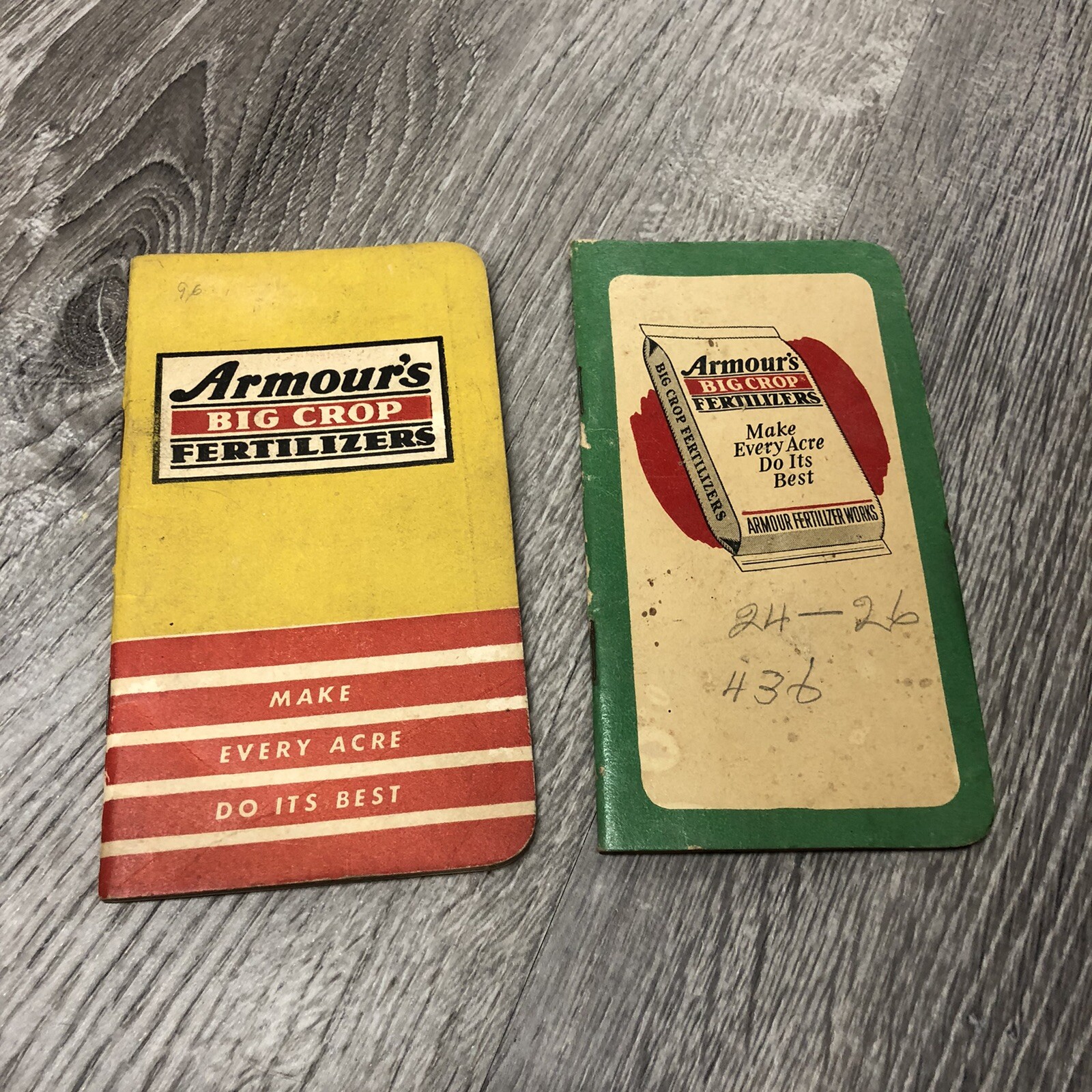 2 Vintage advertisement farm Armours Big Crop Fertilizers Calendar memo 1949 6