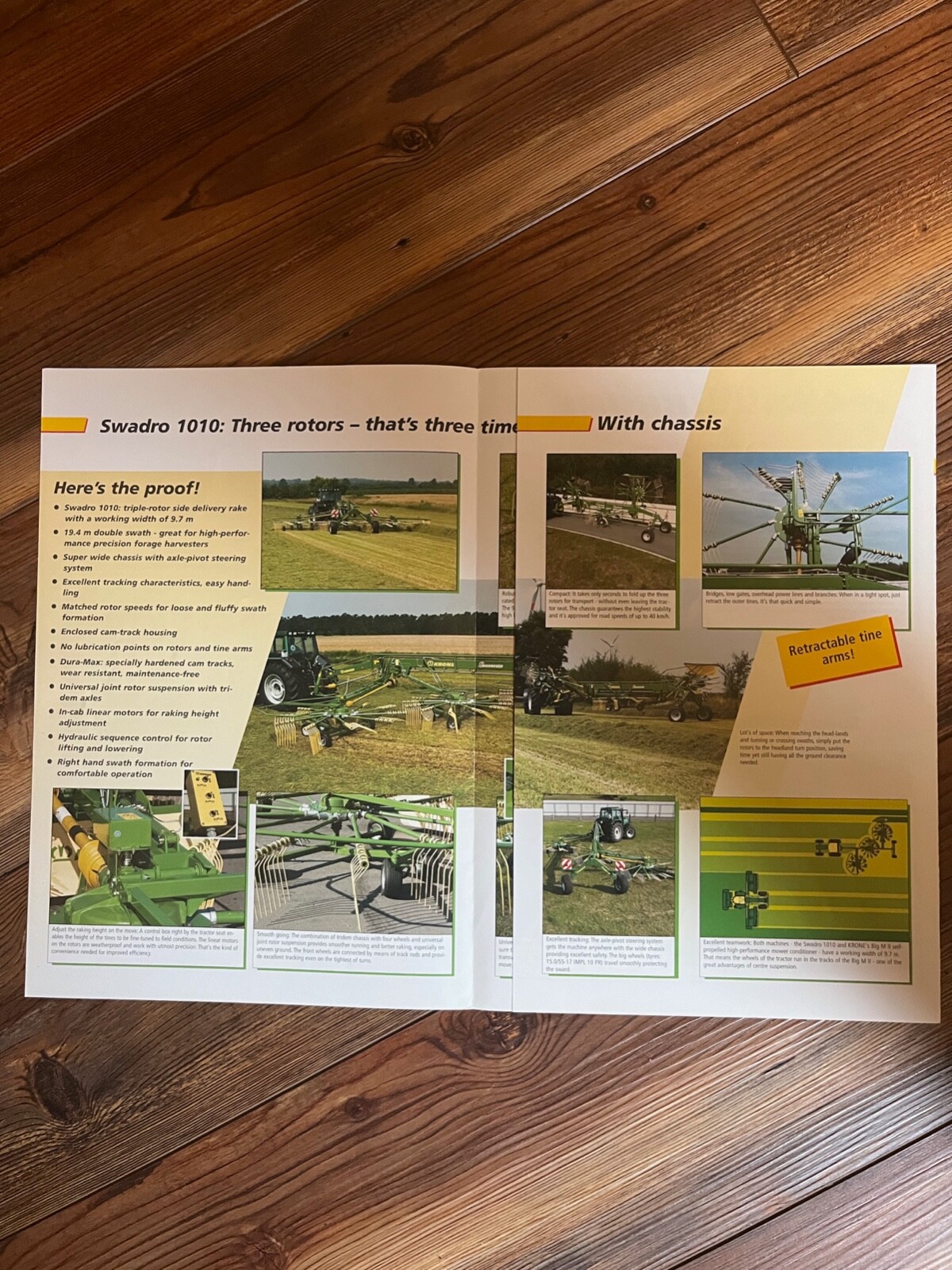 2004 Krone Swadro 1010 side delivery hay rake sales brochure