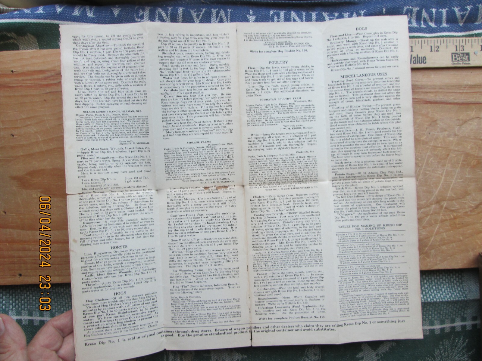 Farm sanitation kreso dip no. 1 brochure 1928