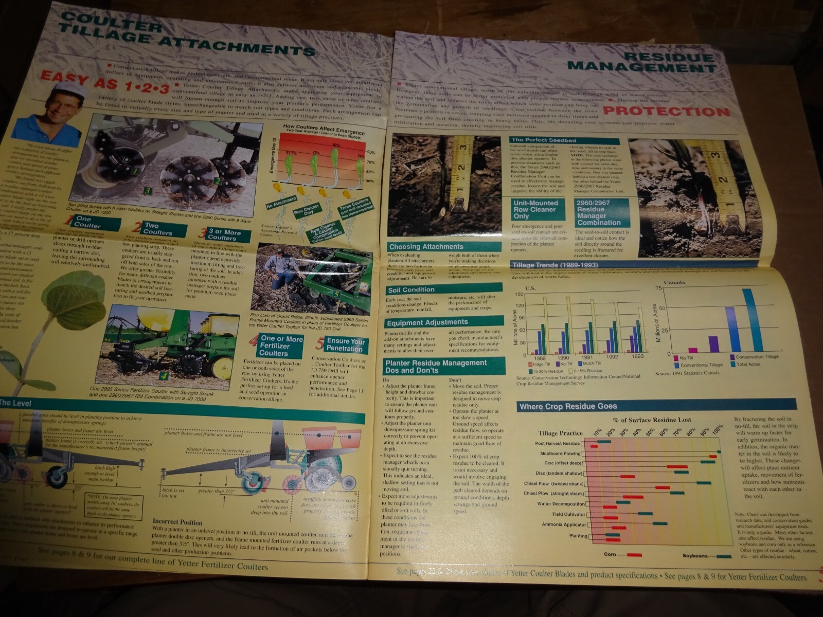 1994 vintage Yetter Farm Equipment Product Catalog publication Brochure