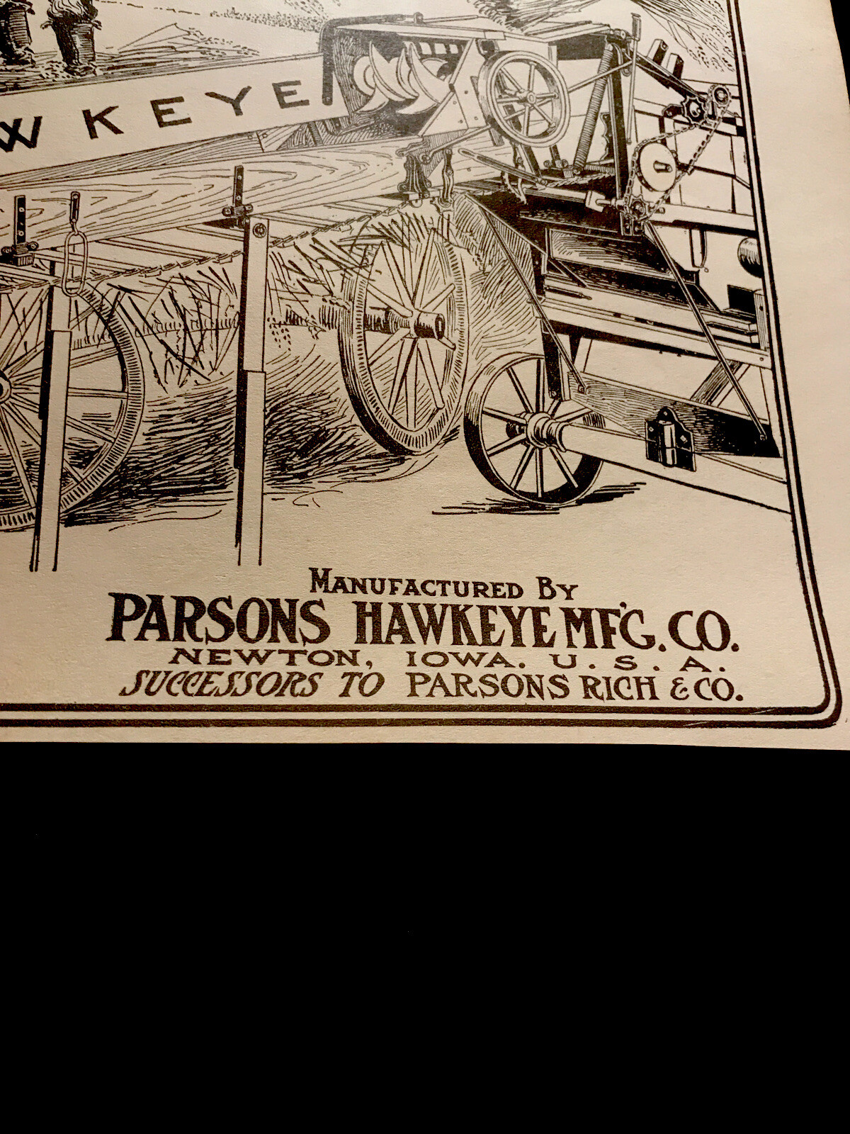 1904 Parsons Hawkeye Feeder Farm Engraving Advertising – Newton – Iowa – 8 X 10