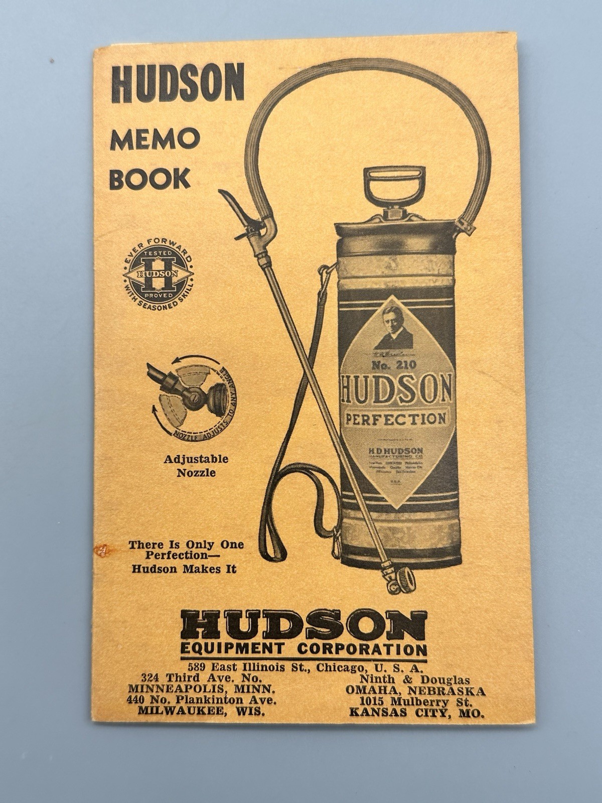 Hudson Equipment Corporation Memo Book UNUSED 3.5&Prime; x 5.5&Prime; Early 1900&rsquo;s!