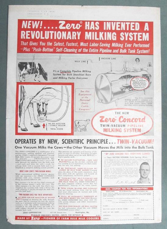 Original 1966 Zero System Ad Features Victor Doubek of Cold Spring Minnesota