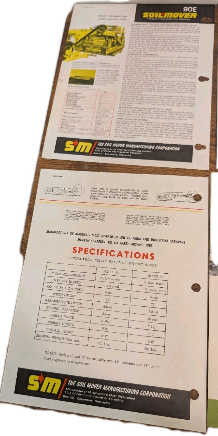 9 Soil Mover Agriculture Implement Advertising Brochures And Price List